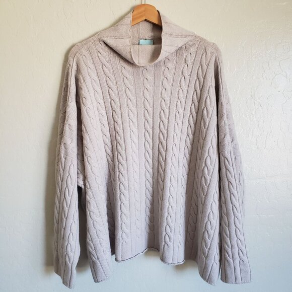 Hania New York 100% Cashmere Cable Handknit Oversized Sweater One Size Scotland